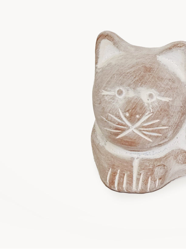 Terracotta Tea Light Candle Holder - Cat
