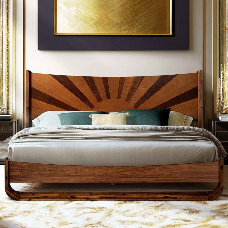 Rorns Sunset Platform Bed Frame with Headboard