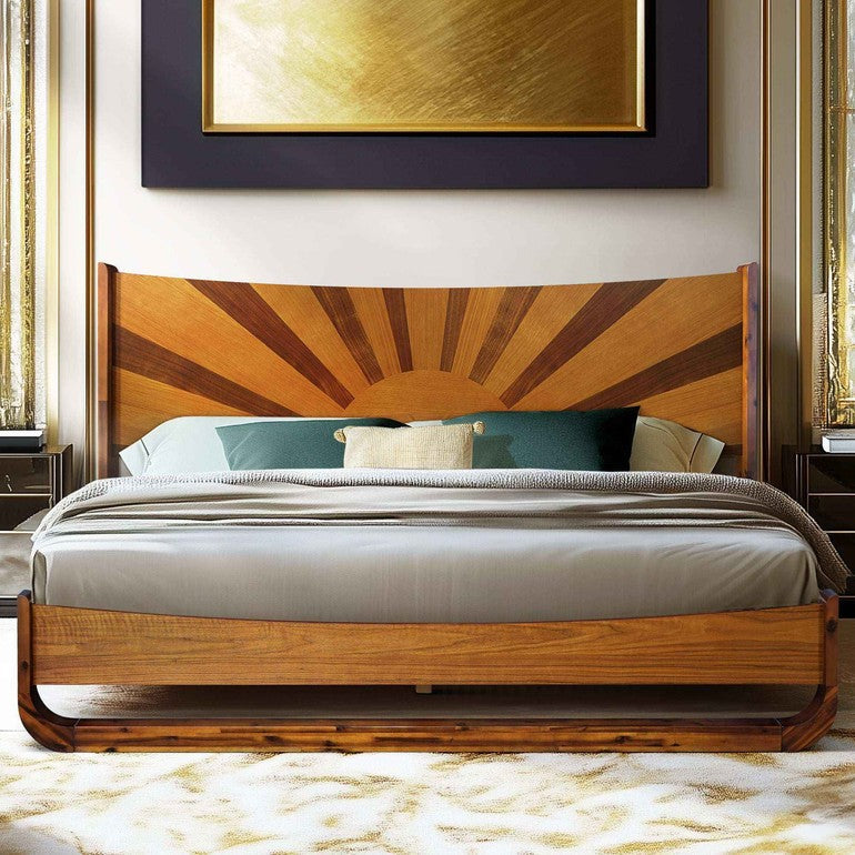 Rorns Sunset Platform Bed Frame with Headboard