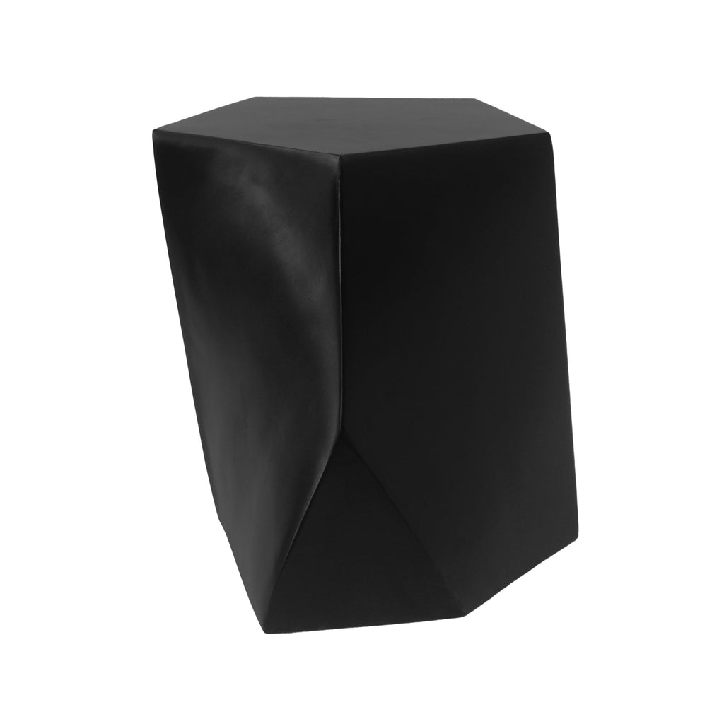 Black geometric table on a white background