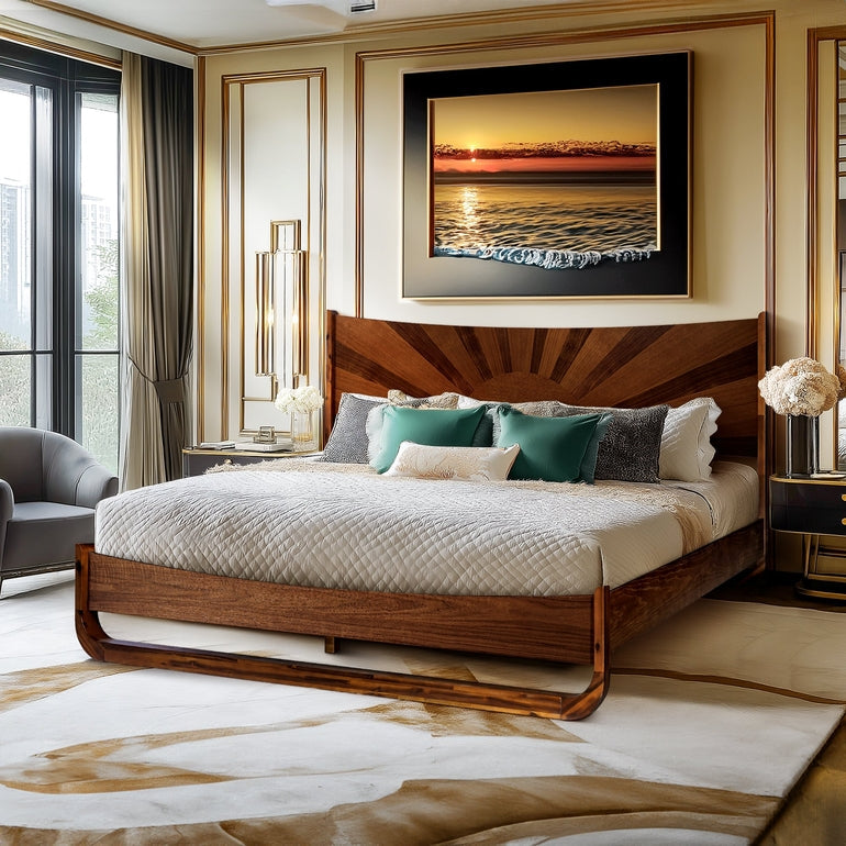 Rorns Sunset Platform Bed Frame with Headboard