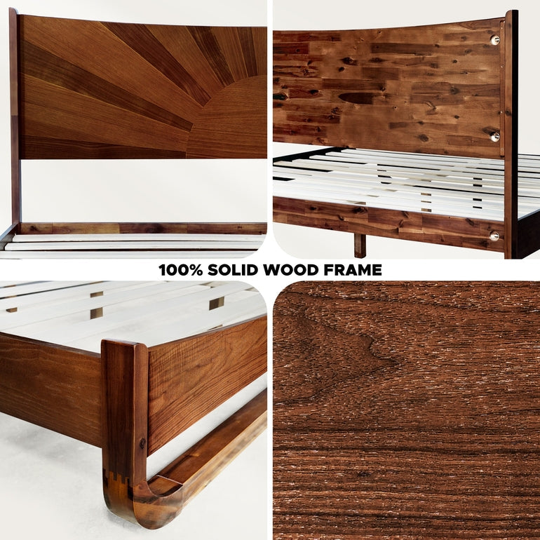 Rorns Sunset Platform Bed Frame with Headboard
