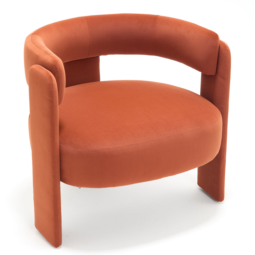 Orange armchair on a white background