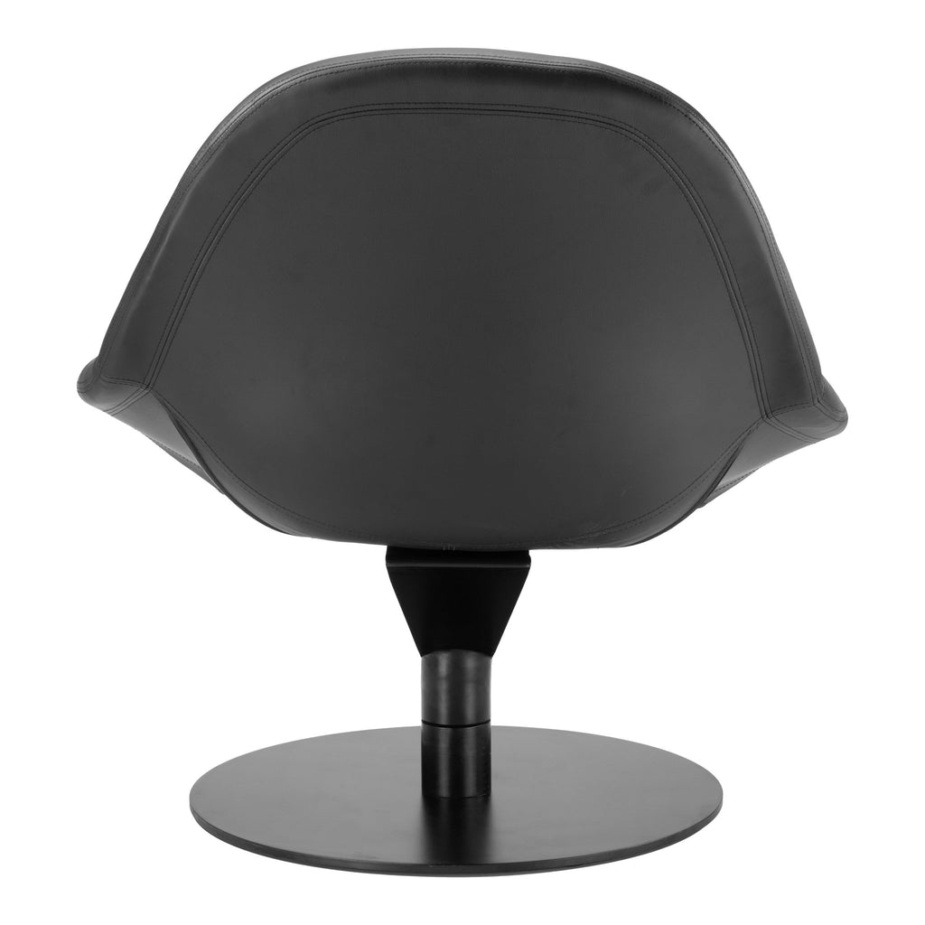 Black chair with a round base on a white background