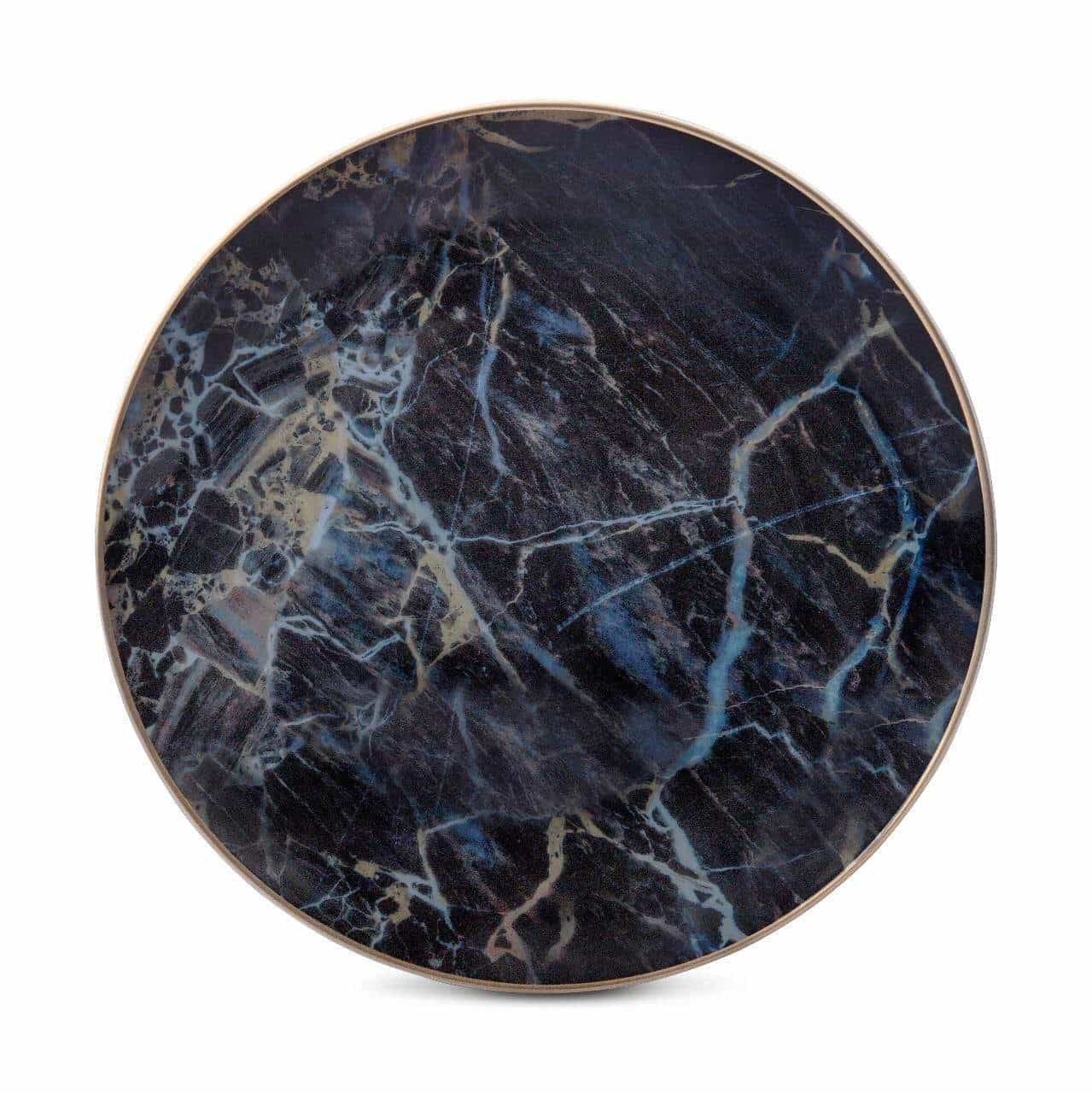 Black Marble Accent Salad Plate - Set of 4