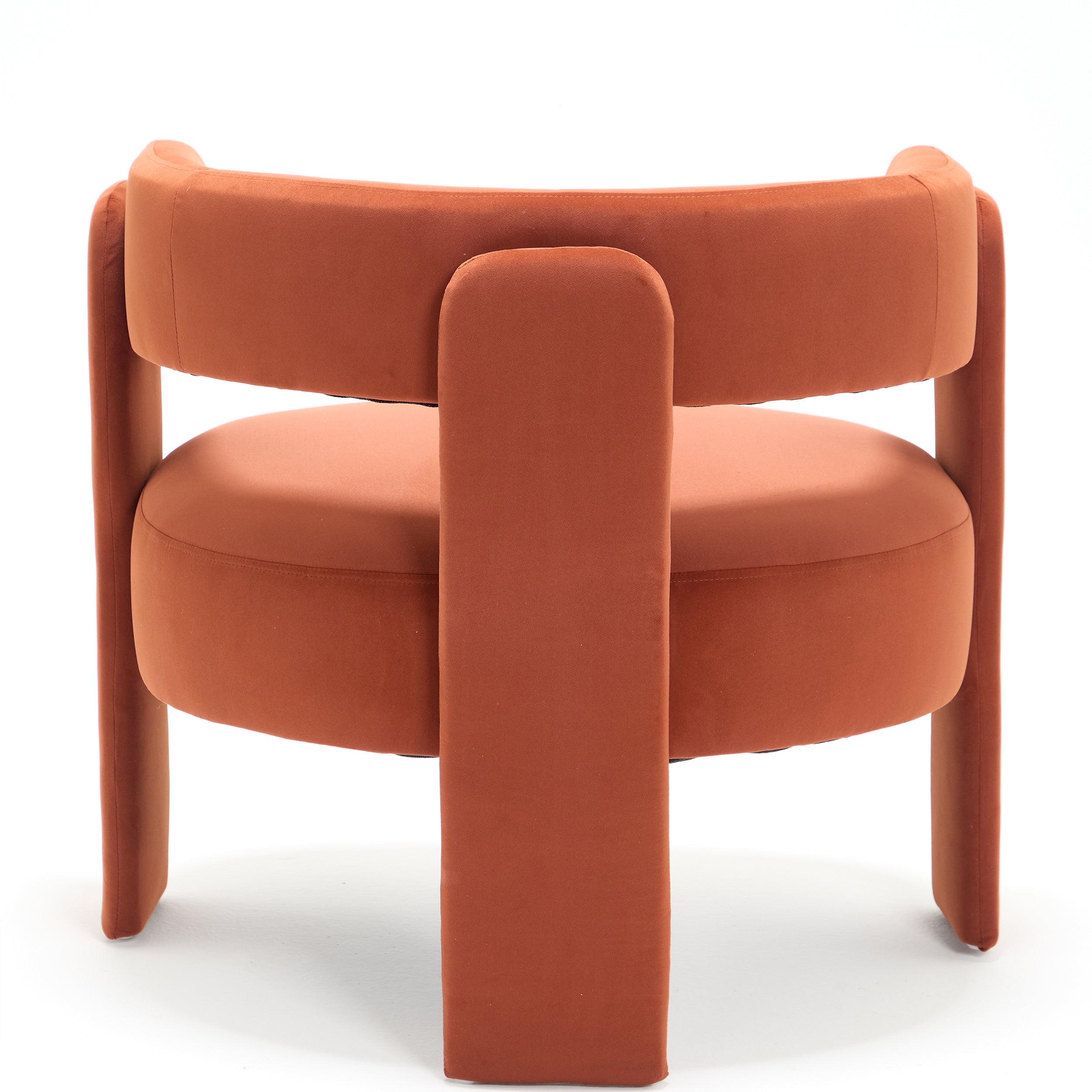 Orange chair with a modern design on a white background