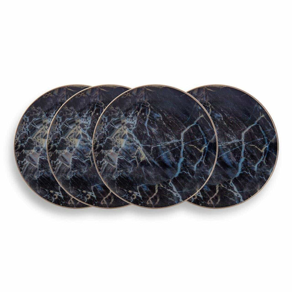 Black Marble Accent Salad Plate - Set of 4