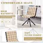 Chair with high backrest and soft plush fabric in a home office setting