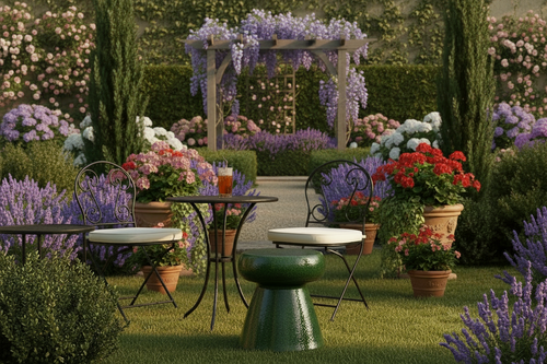 18 in. Portobello Ceramic Outdoor Garden Stool Outdoor