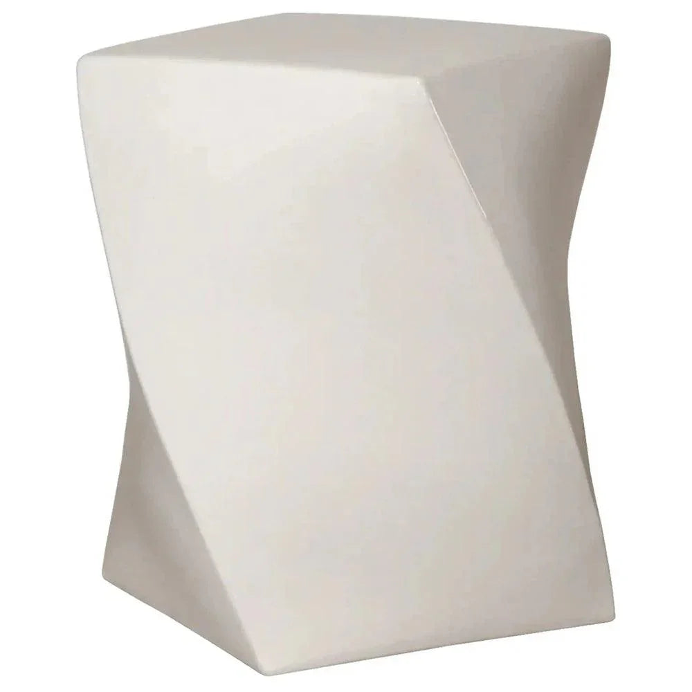 White geometric stool on a white background
