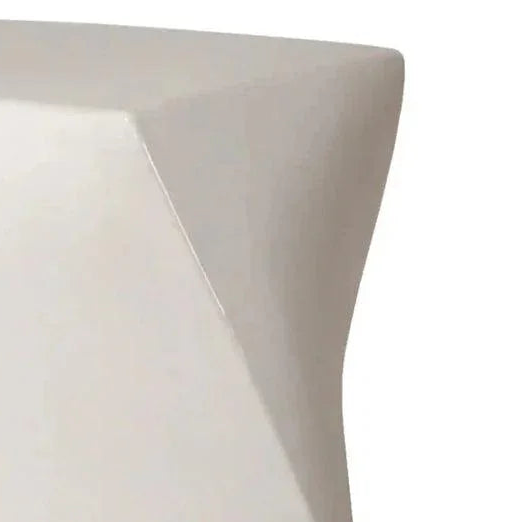 Twist Ceramic Garden Stool - 18 in. White Glaze