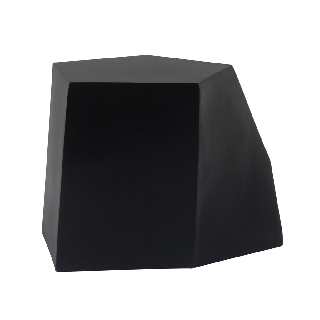 Black geometric table on a white background