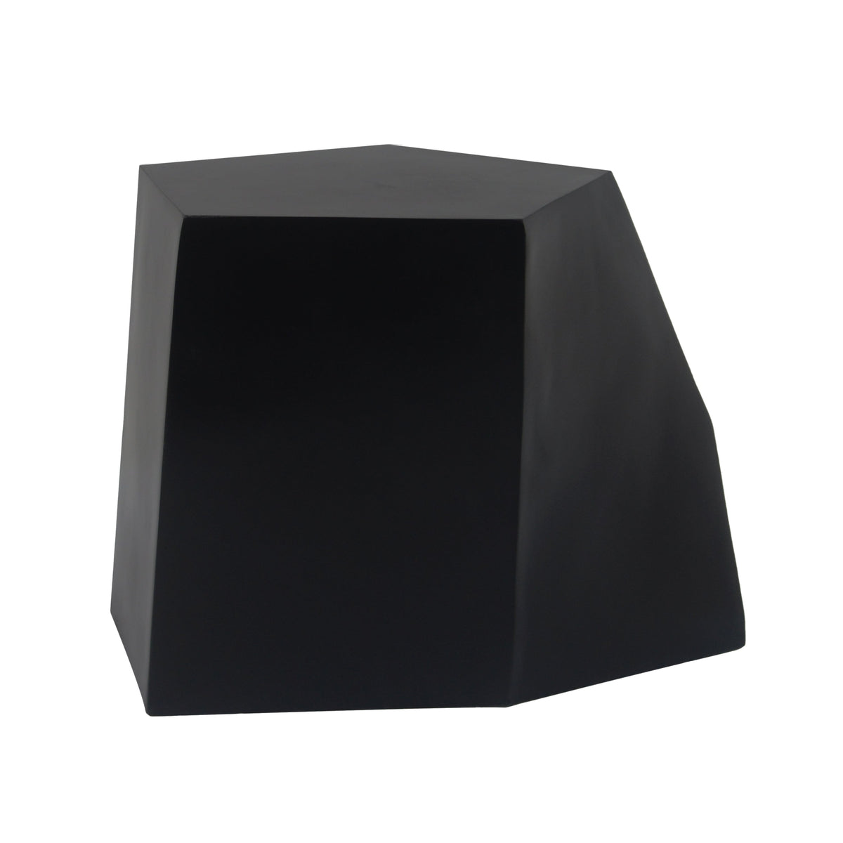 Black geometric table on a white background
