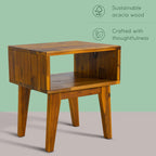 Table de chevet en bois massif Acacia Serena