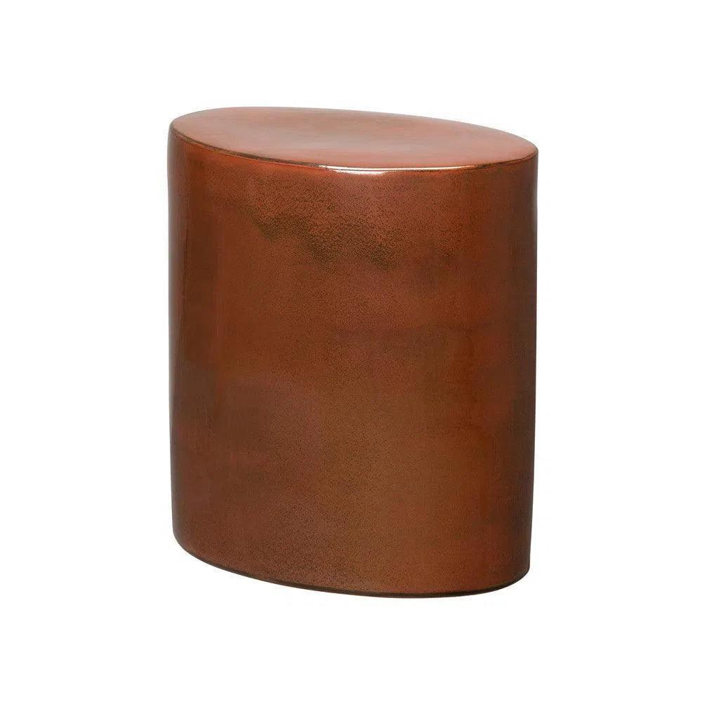 Brown cylindrical stool on a white background