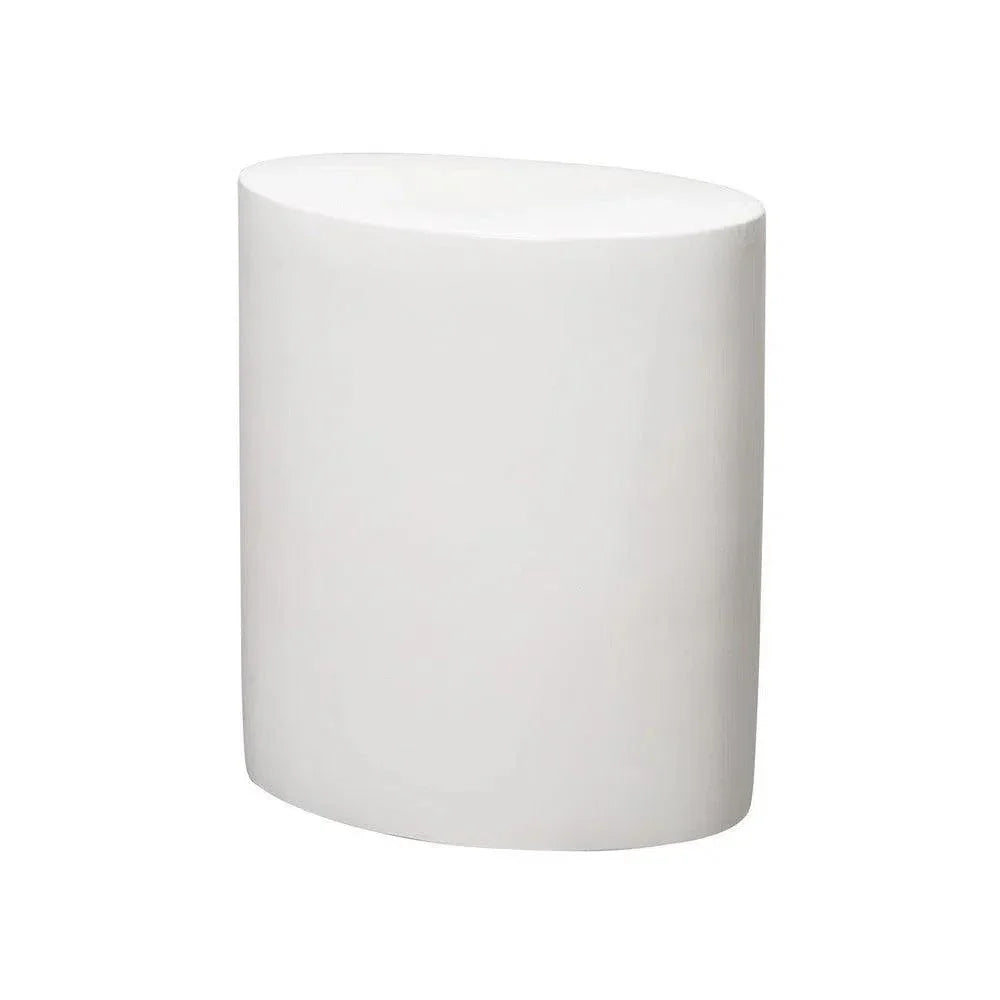 White cylindrical vase on a white background