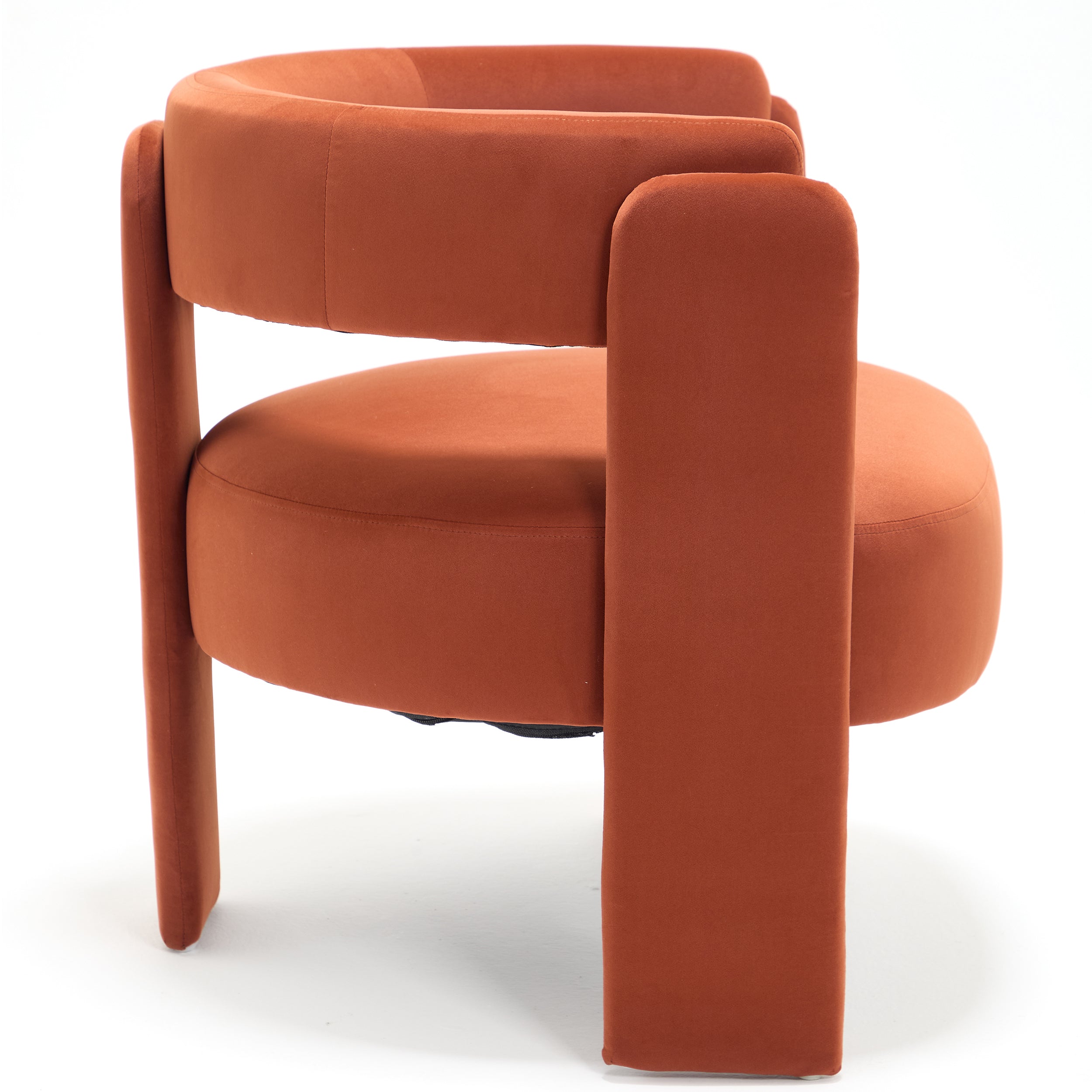 Orange armchair on a white background