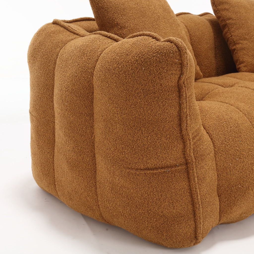 Close-up of a brown textured armchair on a white background