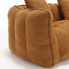 Close-up of a brown textured armchair on a white background