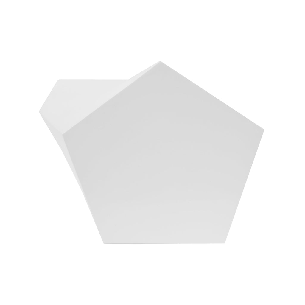 Hexagonal white tabletop on a white background