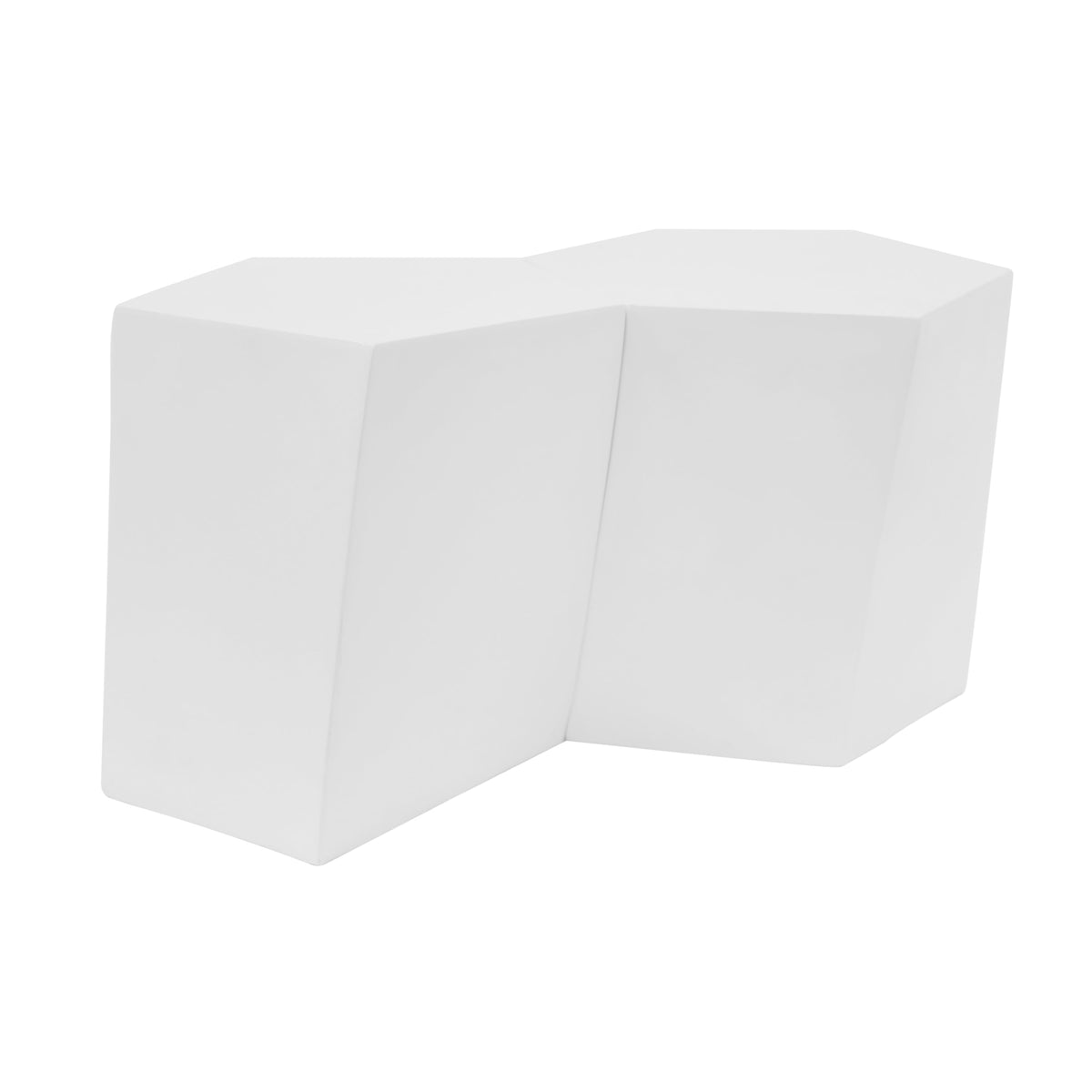 White dimensional coffee table on a white background