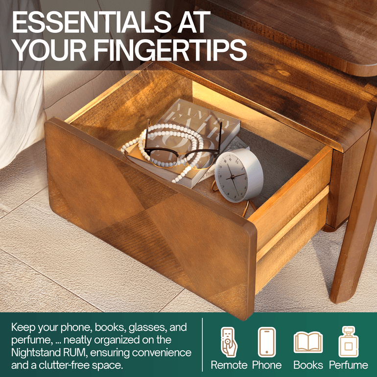 Rorns Rum Nightstand with Drawer