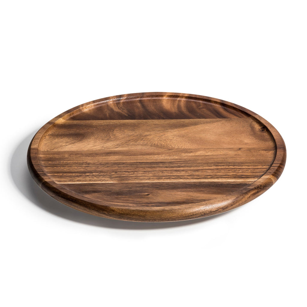 Wooden tray on a white background