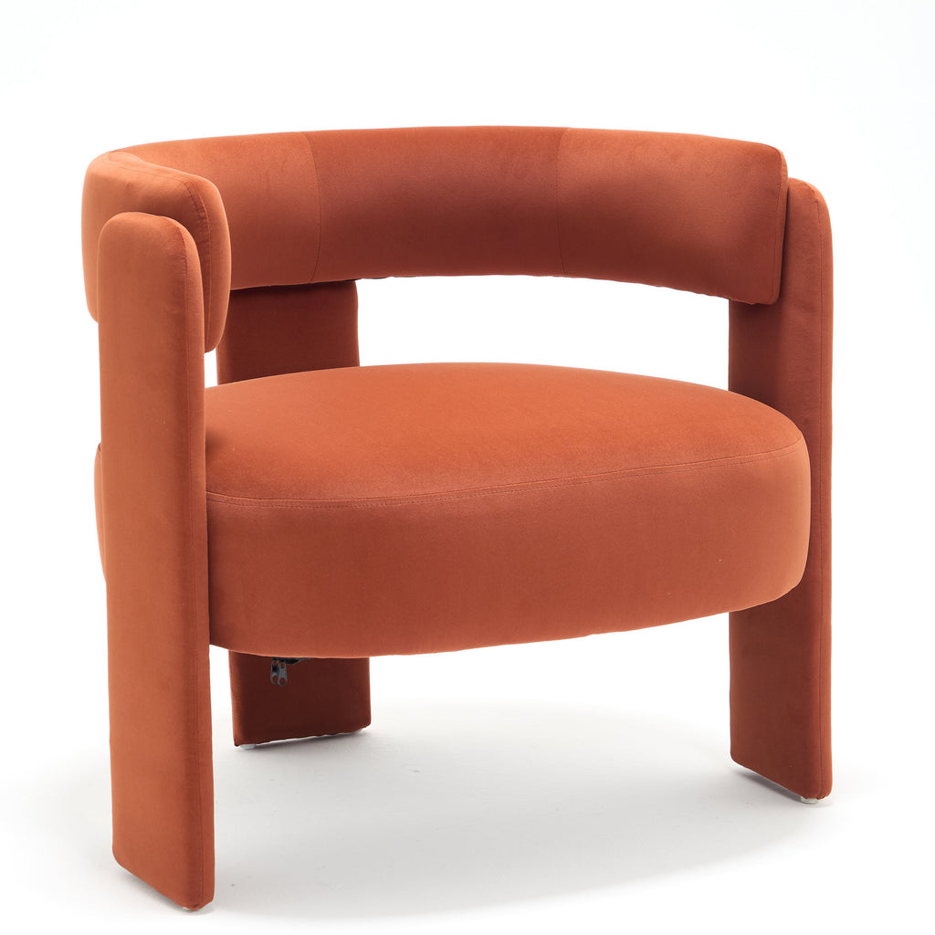 Orange armchair on a white background