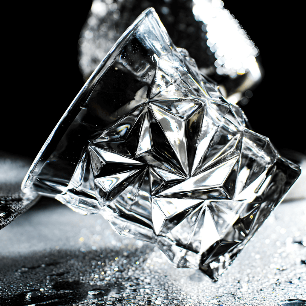 Close-up of a clear diamond on a dark background