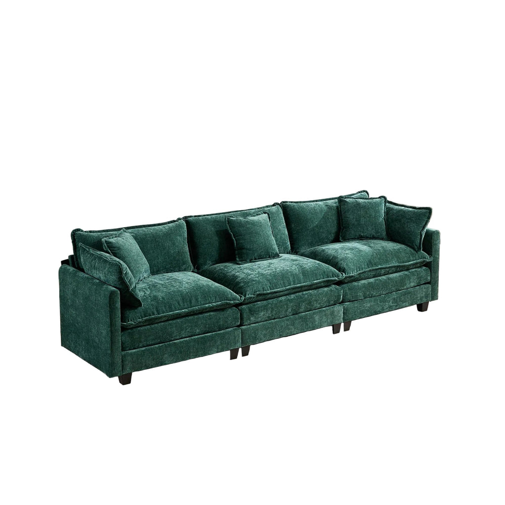 Green sofa on a white background