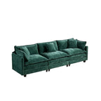 Green sofa on a white background