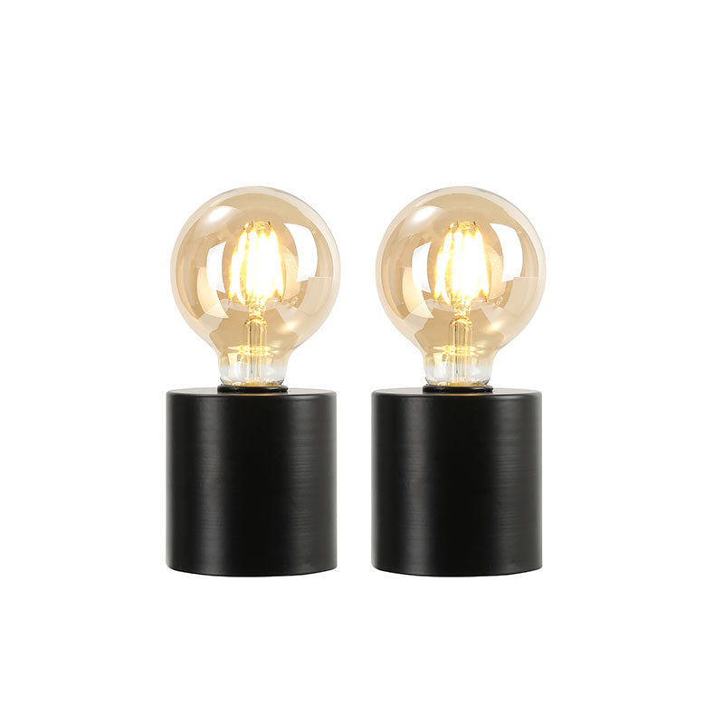 Tall Black Battery Powered Table Lamp 7" (Set of 2)