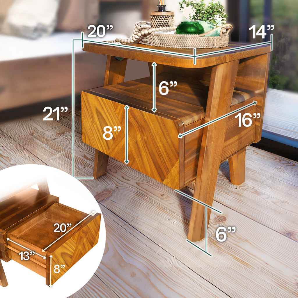 Rorns Rum Nightstand with Drawer