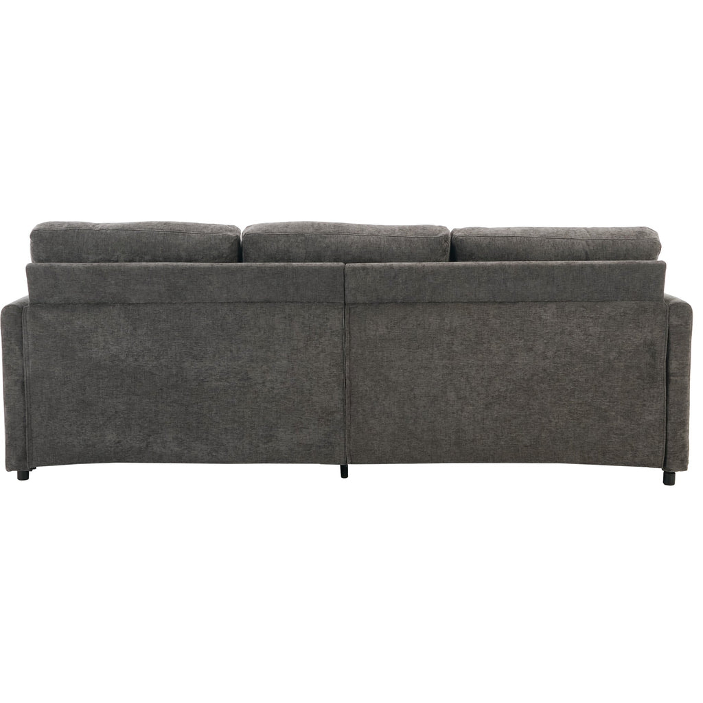 Gray sectional sofa on a white background