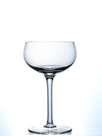 Clear glass wine glass on a white background