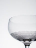 Close-up of a textured glass on a white background