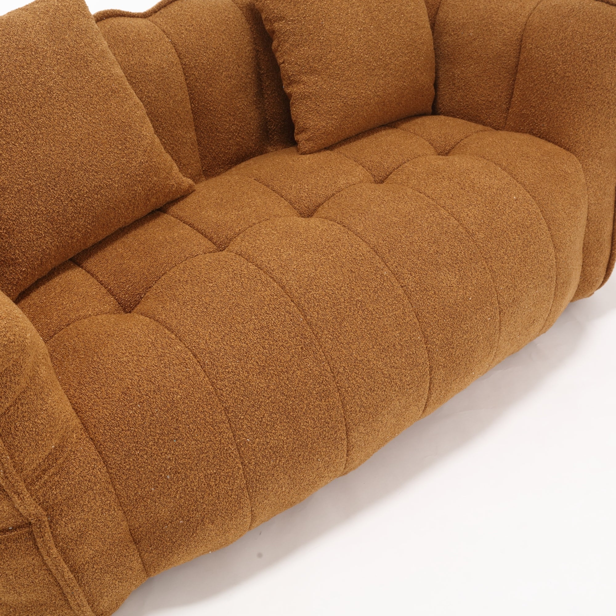 Brown textured sofa on a white background
