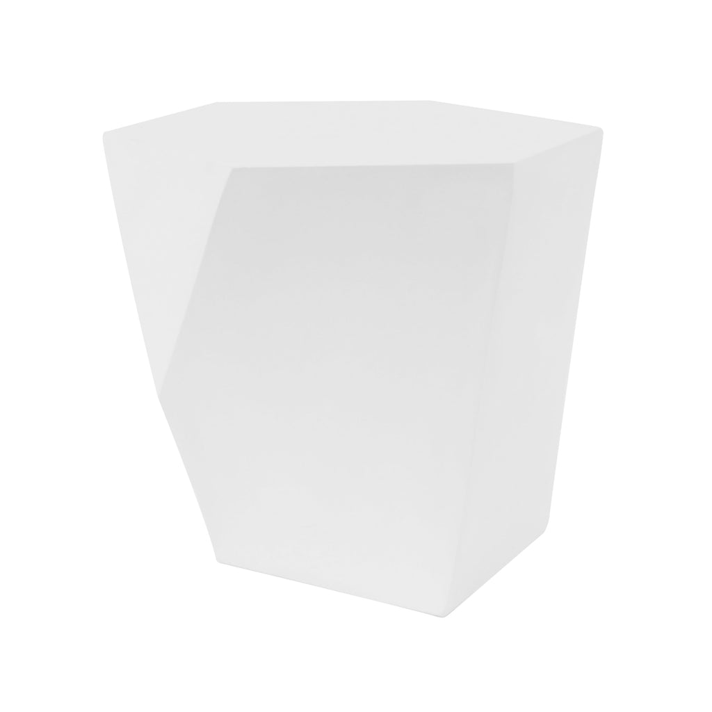 White side table on a white background