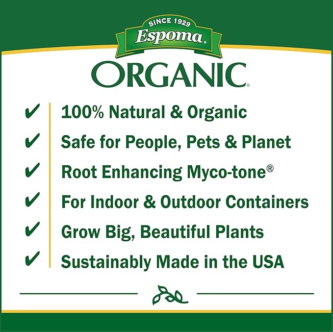 Espoma Organic product label with green and white color scheme.