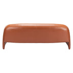 Brown leather bench on a white background
