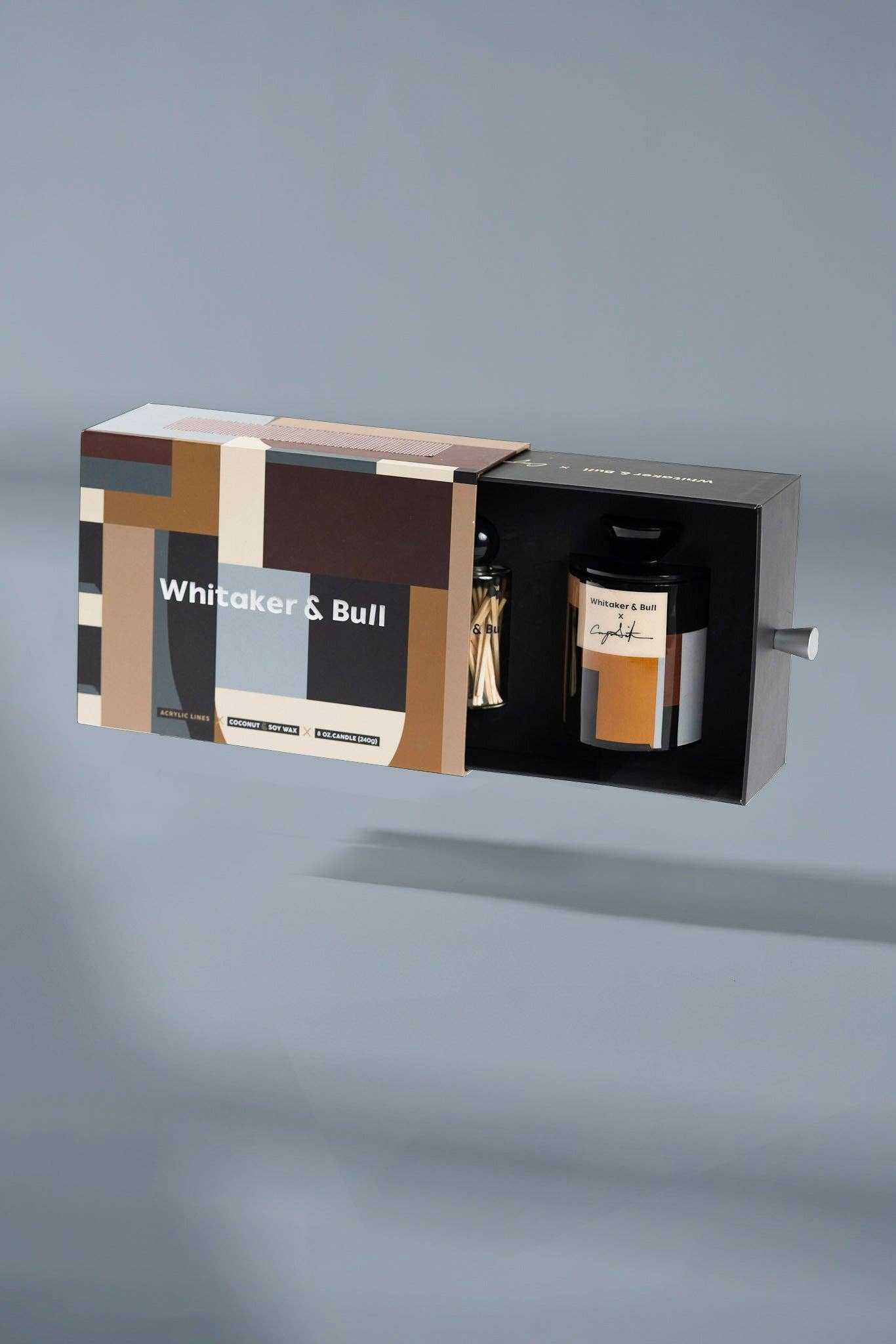 Whisker & Bull packaging with a bottle and box on a gray background
