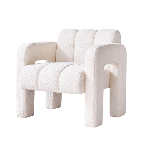 White textured armchair on a white background