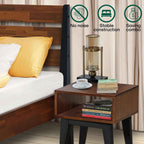 Emery Bed Frame & Nightstand Set - Acacia Solid Wood Bedroom Furniture