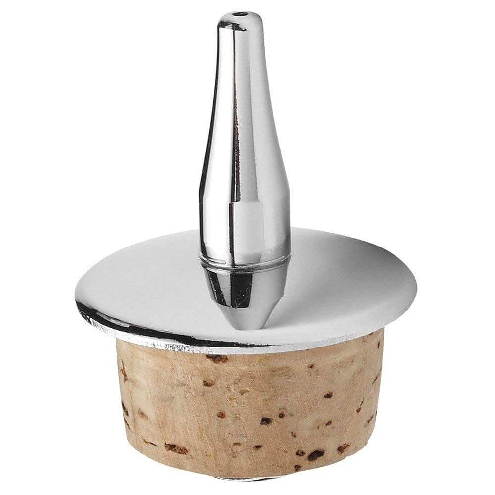 Corkscrew with cork base on a white background