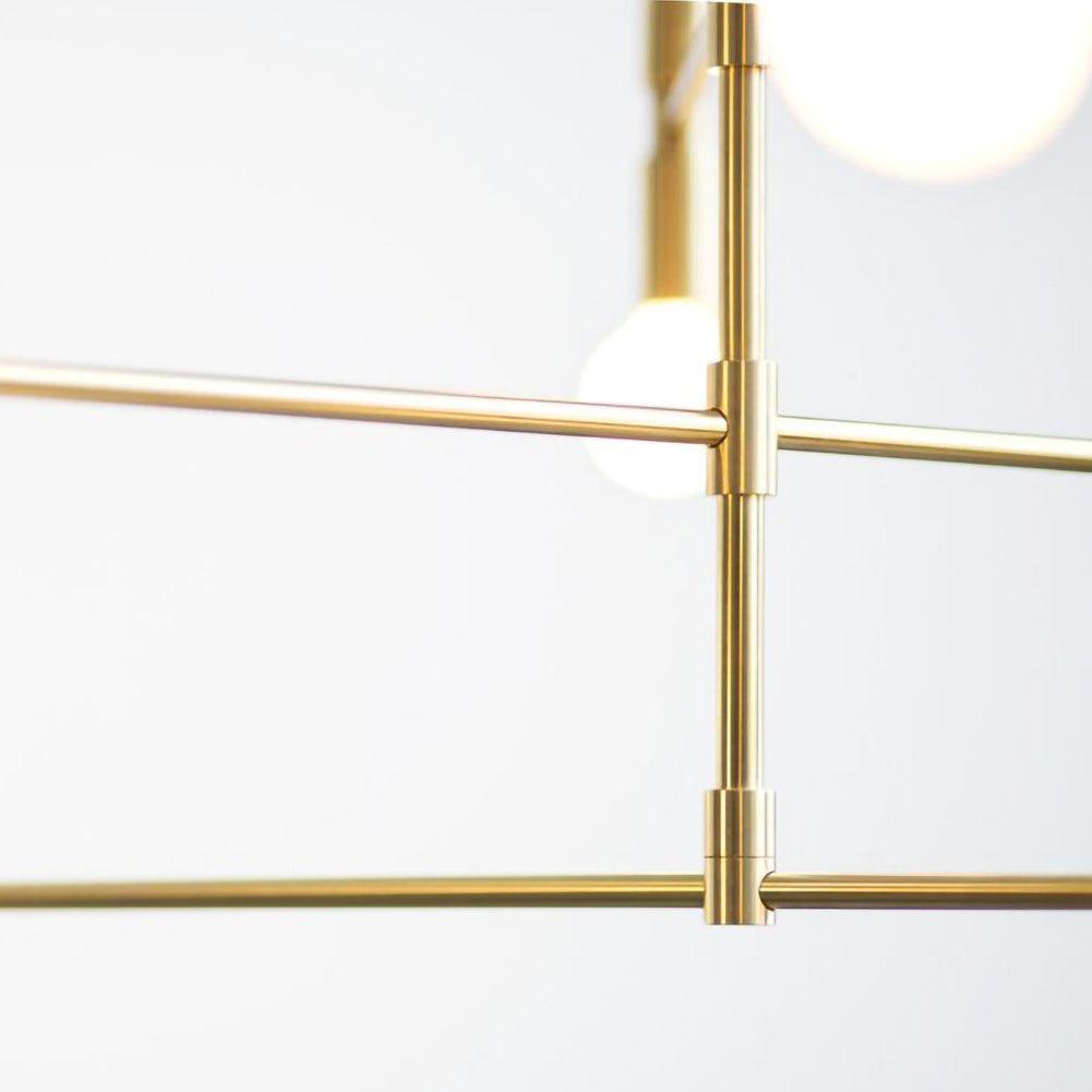 Gold metal frame with grid design on a white background