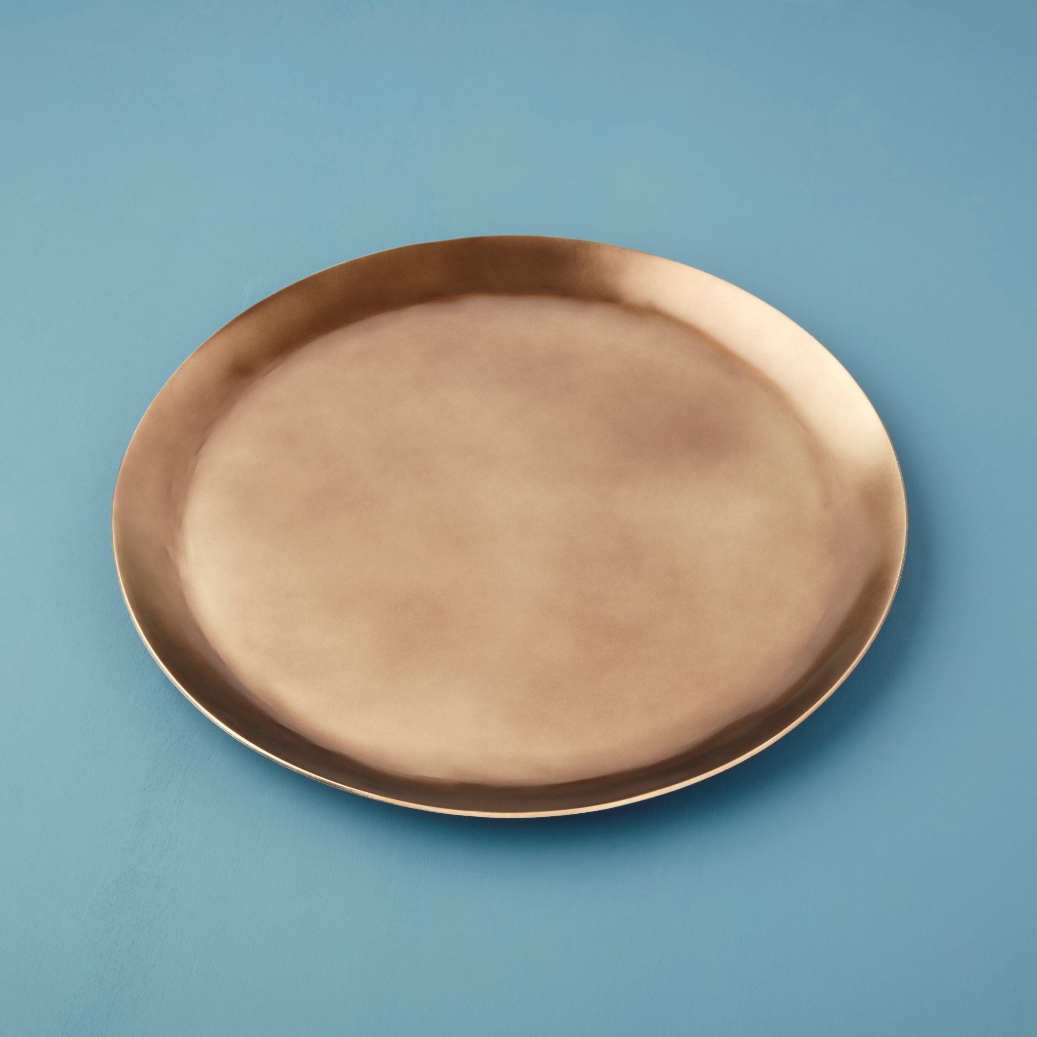 Gold plate on a blue background