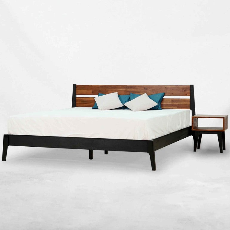 Callisto Solid Wood Bed Frame and Nightstand Set