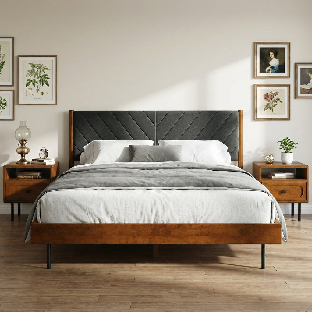 Astoria Upholstered Solid Wood Bed Frame