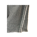 Textured blanket with geometric pattern on a white background