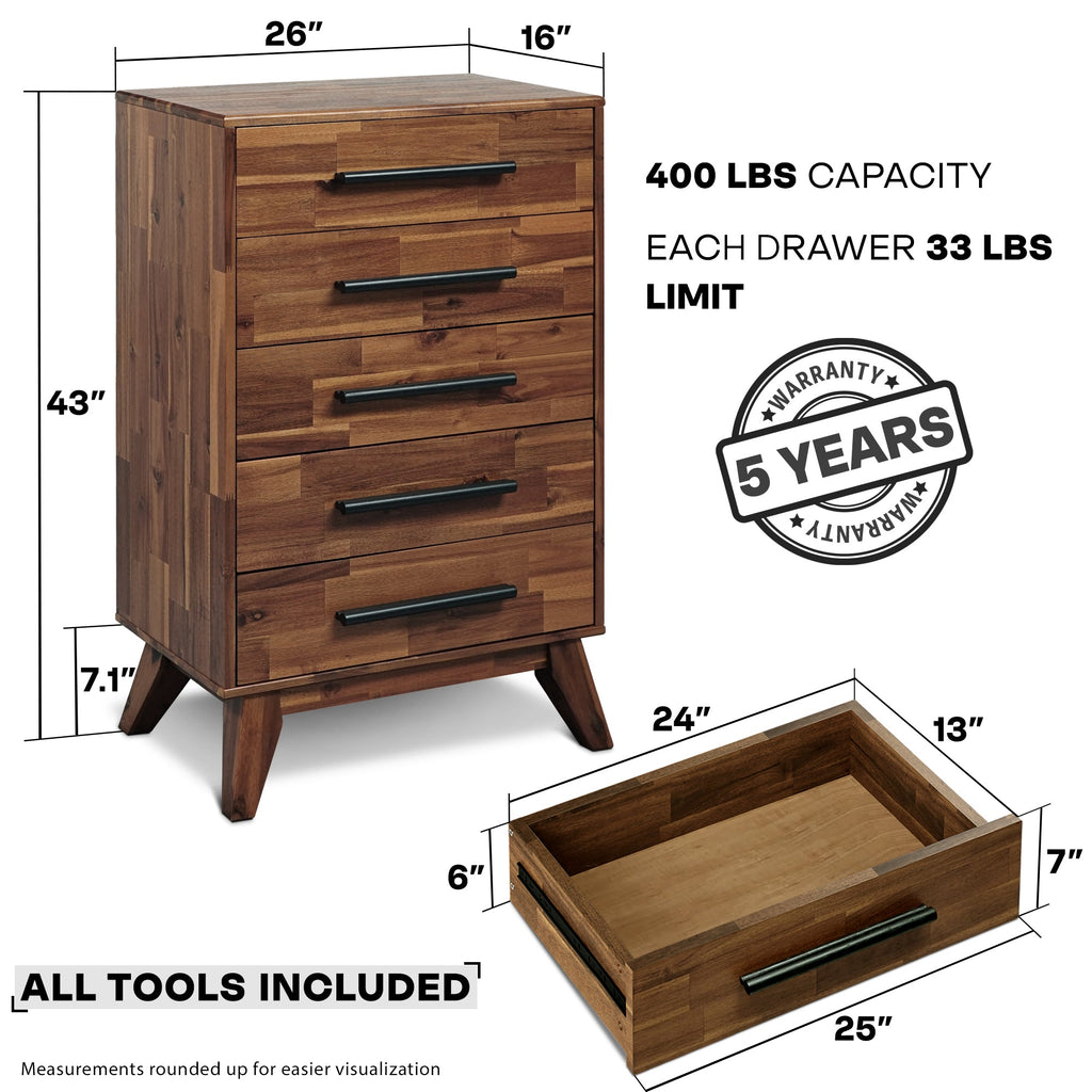 Linea Acacia Solid Wood Dresser